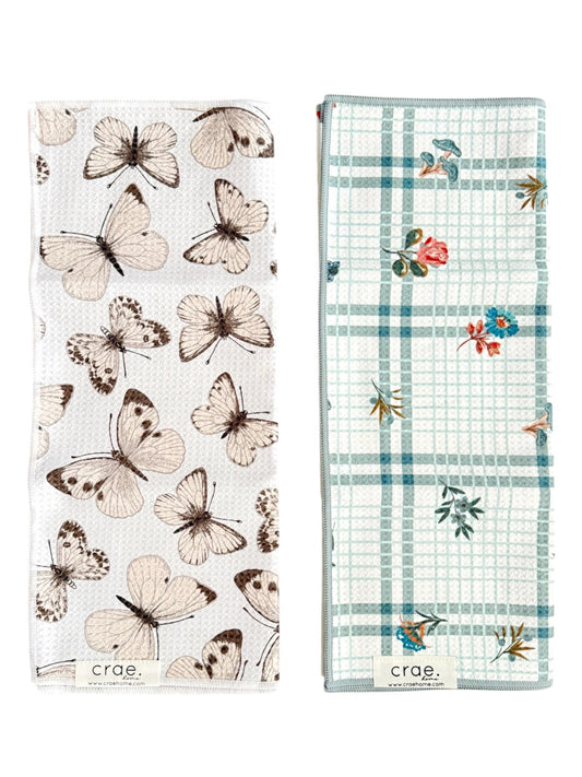 Blue Meadows/Rabble: 2 Double Sided-Hand Towels