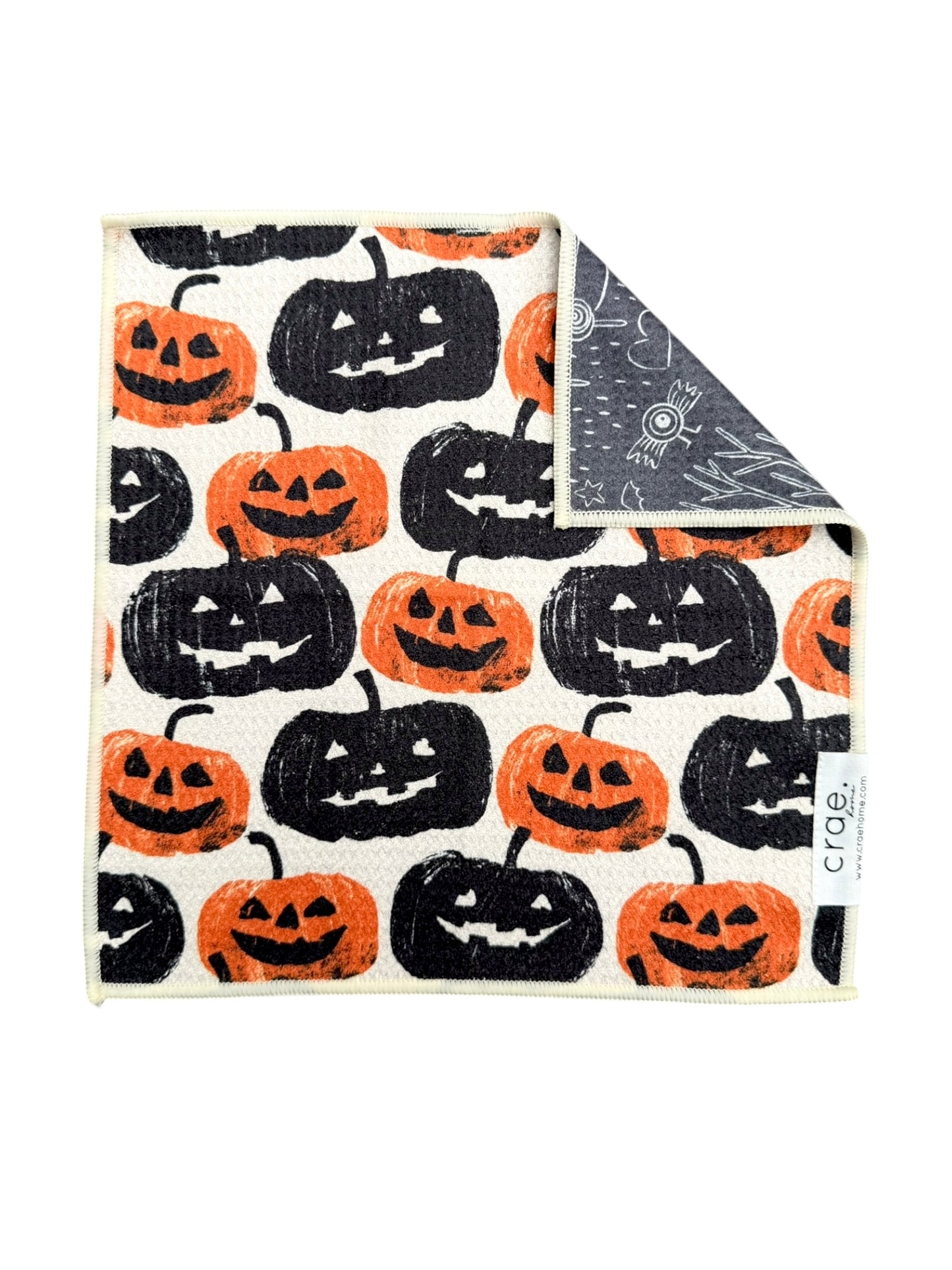 Midnight Pumpkins: Reversible Washcloth