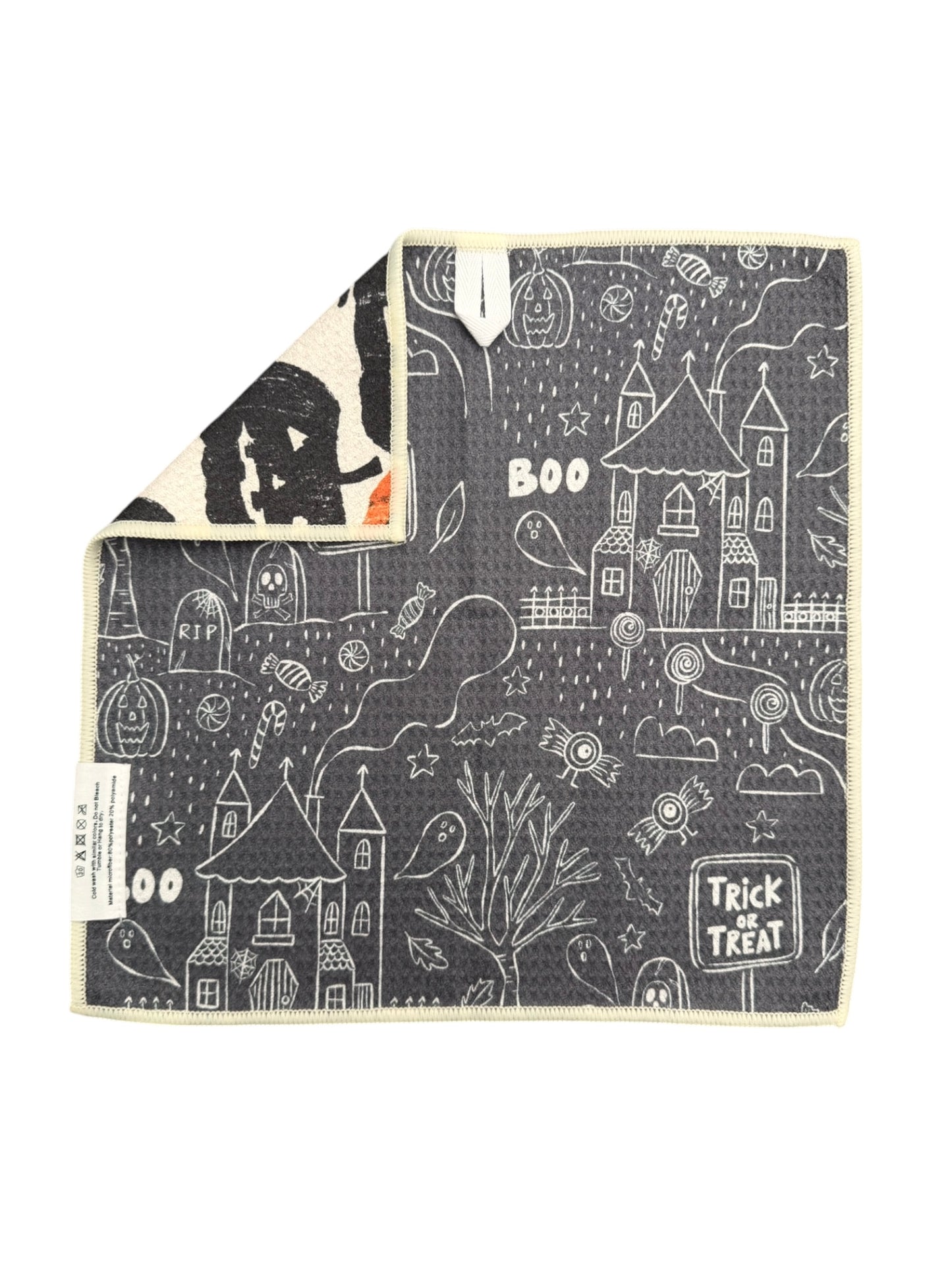 Midnight Pumpkins: Reversible Washcloth